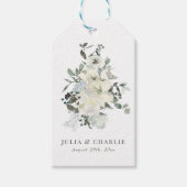 Étiquettes de faveur à aquarelle florale ivoire (Devant)
