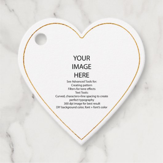 Étiquettes de faveur à cœur petit en faux or perso (Devant)