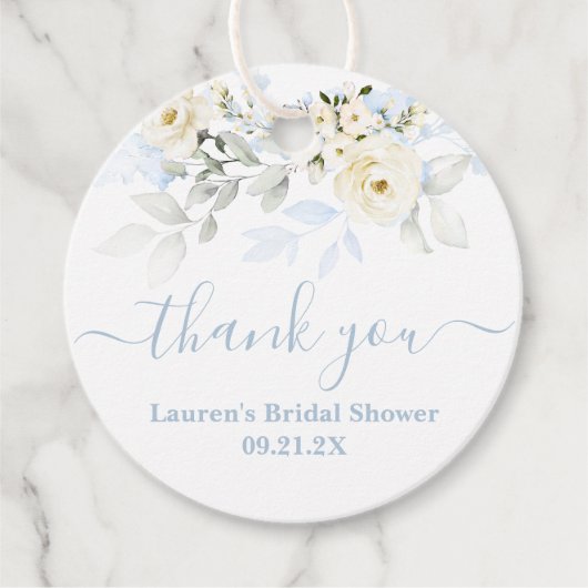 Étiquettes de faveur à fleurs bleues (Devant)