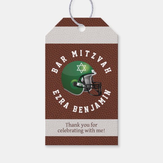 Étiquettes de faveur Bar Mitzvah de football améri (Devant)