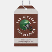 Étiquettes de faveur Bar Mitzvah de football améri (Dos)