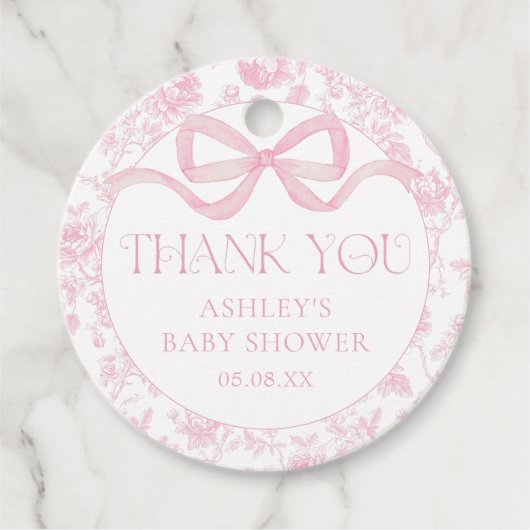 Étiquettes de faveur de baby shower à la chinoiser (Devant)