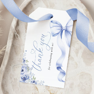 Étiquettes de faveur de Baby Shower Floral Blue Bo