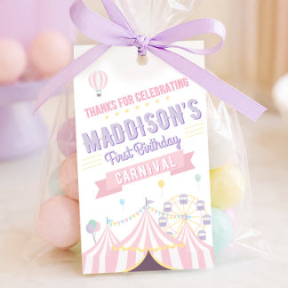 Étiquettes de faveur de Carnaval pastel