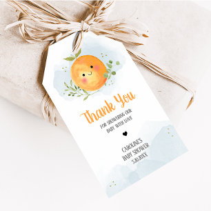 Étiquettes de faveur de douche Citrus Orange Cutie