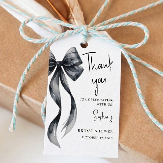 Étiquettes de faveur de douche de mariage à ruban