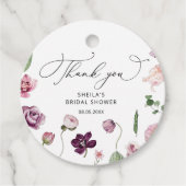 Étiquettes de faveur de douche de mariée florale v (Devant)