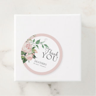 Étiquettes de faveur de douche nuptiale de pivoine