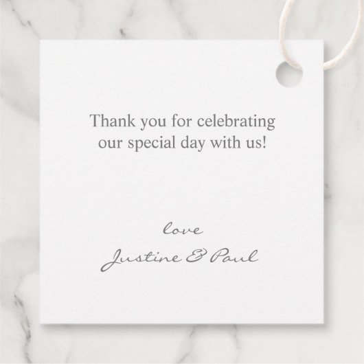 Étiquettes de faveur de fleurs beige et herbe de P (Dos)