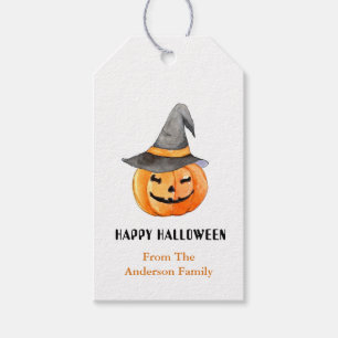 Étiquettes de faveur de Halloween citrouille avec