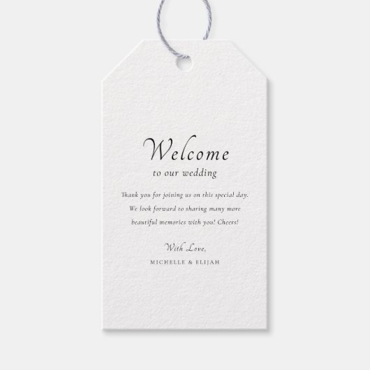 Étiquettes de Faveur de Mariage de Bienvenue Éléga (Devant)
