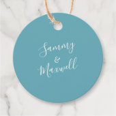 Étiquettes de Faveur de Mariage de Plage Bleu Turq (Devant)