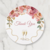 Étiquettes de faveur de mariage Élégantes Perles & (Devant)