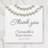 Étiquettes de faveur de mariage en perles d'argent (Dos)