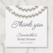 Étiquettes de faveur de mariage en perles d'argent (Devant)