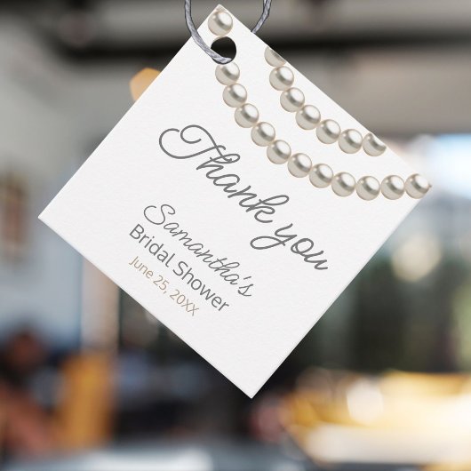 Étiquettes de faveur de mariage en perles d'argent