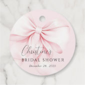 Étiquettes de Faveur de Mariage Rose Pâle Nœud (Dos)