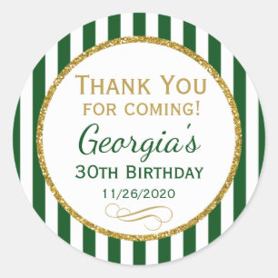 Étiquettes de faveur de Merci d'anniversaire d'or