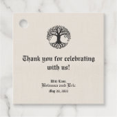 Étiquettes de faveur de monogramme de l'arbre de v (Devant)