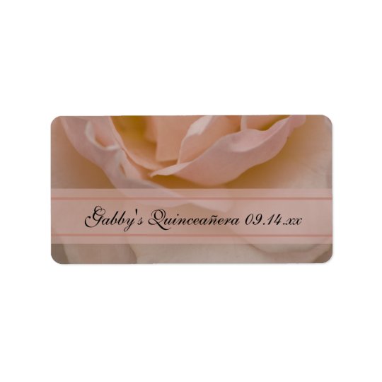 Étiquettes de faveur de Quinceañera de rose de