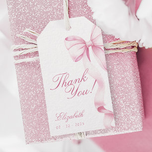 Étiquettes de faveur de ruban rose Sweet 16