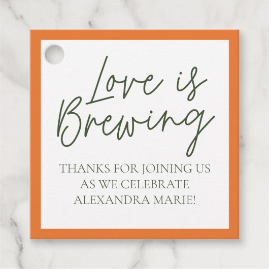 Étiquettes de faveur de shower de mariage Citrus (Devant)