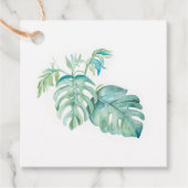 Étiquettes de faveur de verdure tropicale à l'aqua (Devant)
