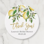 Étiquettes de faveur florales de citrons (Devant)