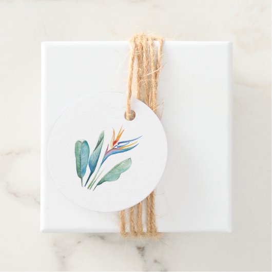 Étiquettes de faveur Oiseau de Paradis Aquarelle (En situation)