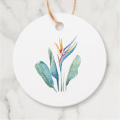 Étiquettes de faveur Oiseau de Paradis Aquarelle (Devant)