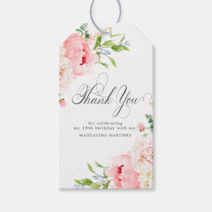 Étiquettes de faveur personnalisées Fleurs roses p