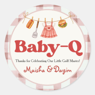 Étiquettes de faveur rondes Baby-Q pour Baby Showe