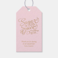 Étiquettes de faveur Sucre et Épice Rose et Or