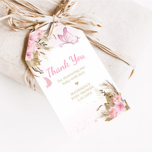 Étiquettes de Faveurs de Baby Shower Fleur Papillo
