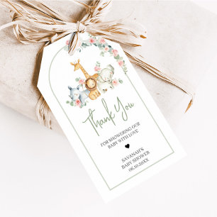 Étiquettes de Faveurs de Baby Shower Floral Animau