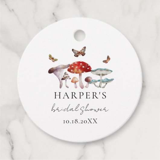 Étiquettes de Faveurs de Mariage Bohème aux Champi (Devant)