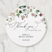 Étiquettes de Faveurs de Mariage Élégantes Fleurs  (Dos)