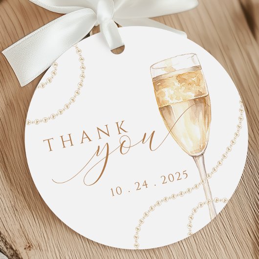 Étiquettes de Faveurs de Mariage en Or Pearls & Pr