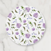Étiquettes de Faveurs de Mariage Florales Violette (Dos)