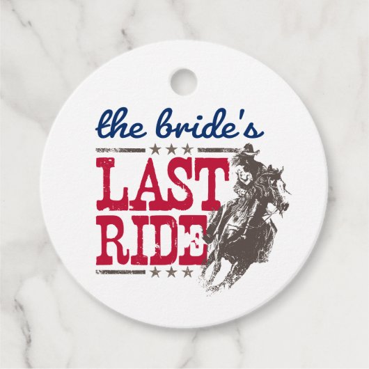 Étiquettes de Faveurs de Mariage Rouge & Bleu Le D (Devant)