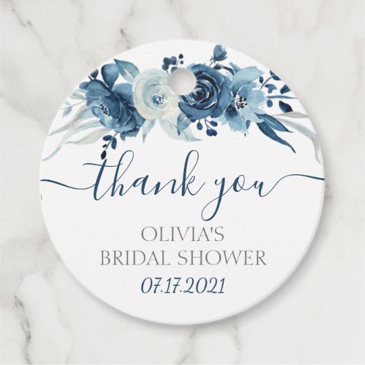 Étiquettes de Faveurs de Réception de Mariage Flor (Devant)