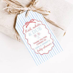 Étiquettes de Faveurs pour Baby Shower Rouge Blanc