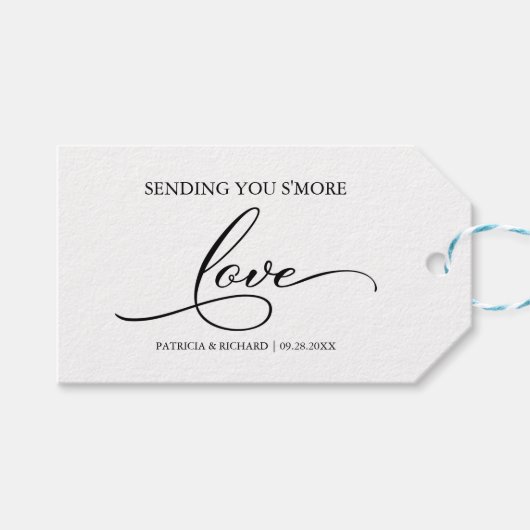 Étiquettes de faveurs "Simple Elegant Script S'mor (Devant (Horizontal))