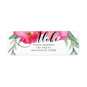 Étiquettes de fête aloha florales de vigne de feui