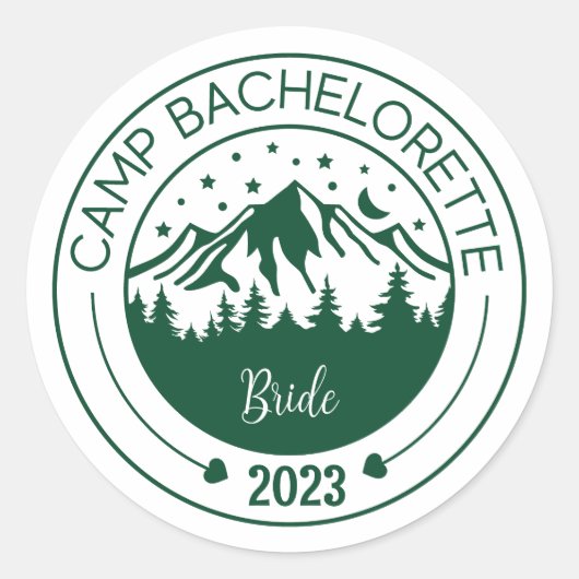 Étiquettes de fête de célibataire de camping (Devant)