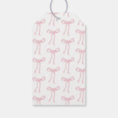 Étiquettes de Fête de Fiançailles Nœud Rose Elle F (Dos)