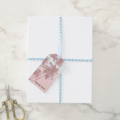 Étiquettes de fête Palmiers Rose Gold Rose Plage O (Avec de laficelle)