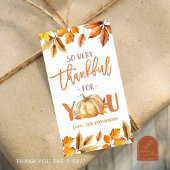 Étiquettes de feuilles de citrouille de remercieme