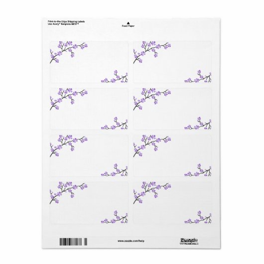 Étiquettes de fleurs de cerisier pourpre (Feuille entière)