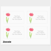 Étiquettes de fleurs rouges, roses (Feuille)